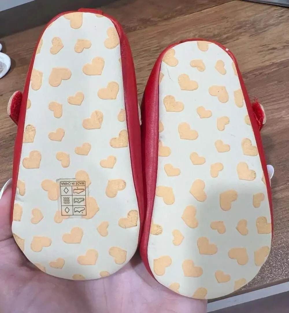Red Mary Jane Toddler Dress Shoes with Polka Dot Bow Size 13